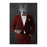 Wolf drinking martini wearing red suit canvas wall art
