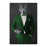 Wolf drinking red wine wearing green suit canvas wall art