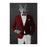 Wolf drinking red wine wearing red and white suit large wall art print