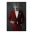 Wolf drinking red wine wearing red suit canvas wall art