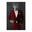 Wolf drinking red wine wearing red suit large wall art print