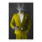 Wolf drinking red wine wearing yellow suit large wall art print