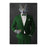 Wolf drinking whiskey wearing green suit canvas wall art