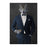 Wolf drinking whiskey wearing navy suit large wall art print
