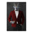 Wolf drinking whiskey wearing red and black suit canvas wall art
