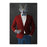 Wolf drinking whiskey wearing red and blue suit canvas wall art