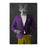 Wolf smoking cigar wearing purple and yellow suit canvas wall art