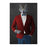 Wolf smoking cigar wearing red and blue suit large wall art print