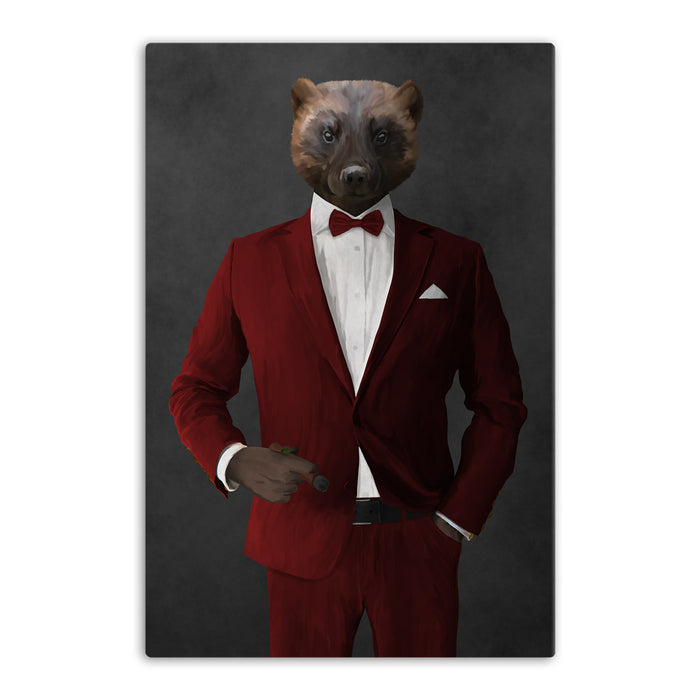Wolverine Smoking Cigar Wall Art - Red Suit