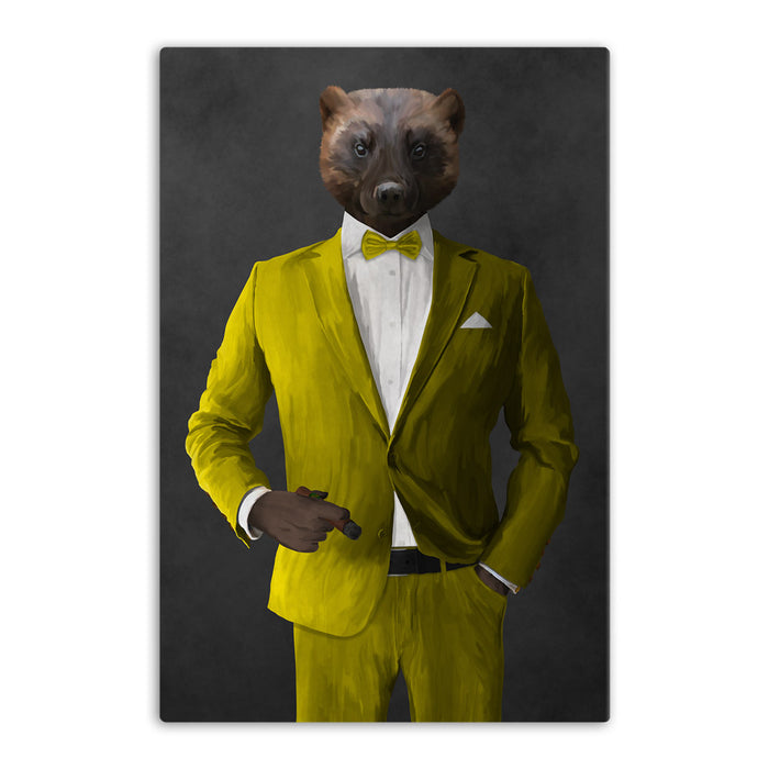 Wolverine Smoking Cigar Wall Art - Yellow Suit