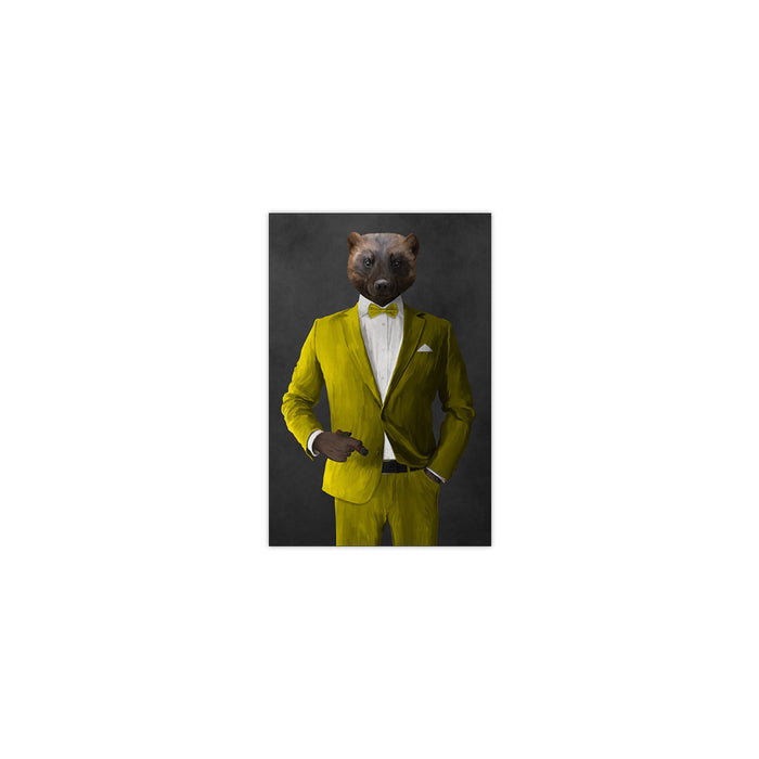 Wolverine Smoking Cigar Wall Art - Yellow Suit